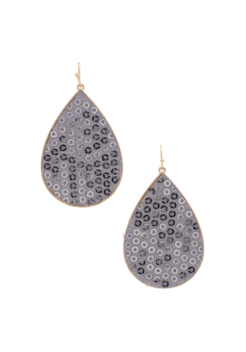 SEQUIN PATTERN TEARDROP EARRING