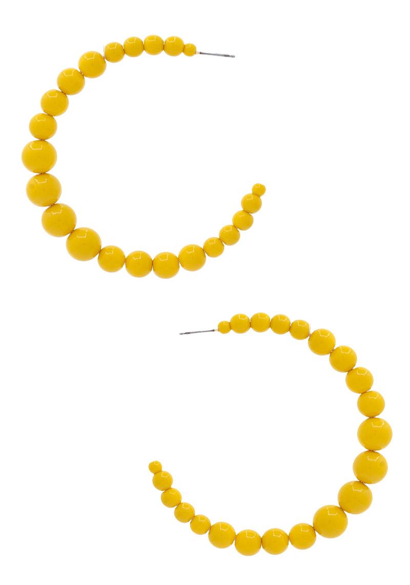 BEADED OPEN CIRCLE EARRING