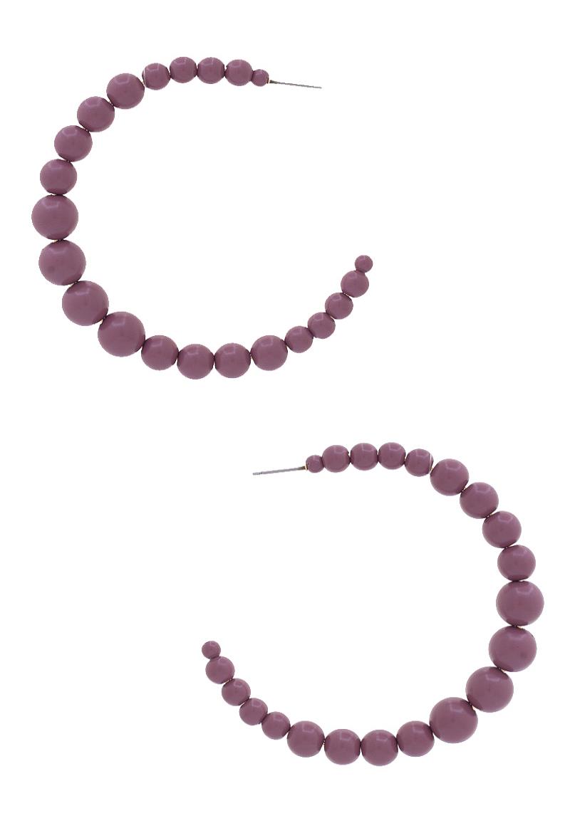 BEADED OPEN CIRCLE EARRING