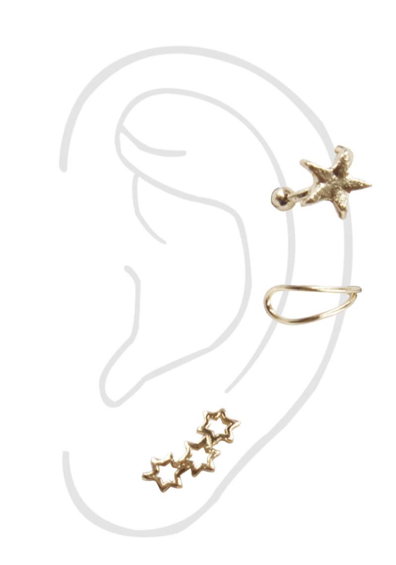 METAL STAR EAR CUFF SET