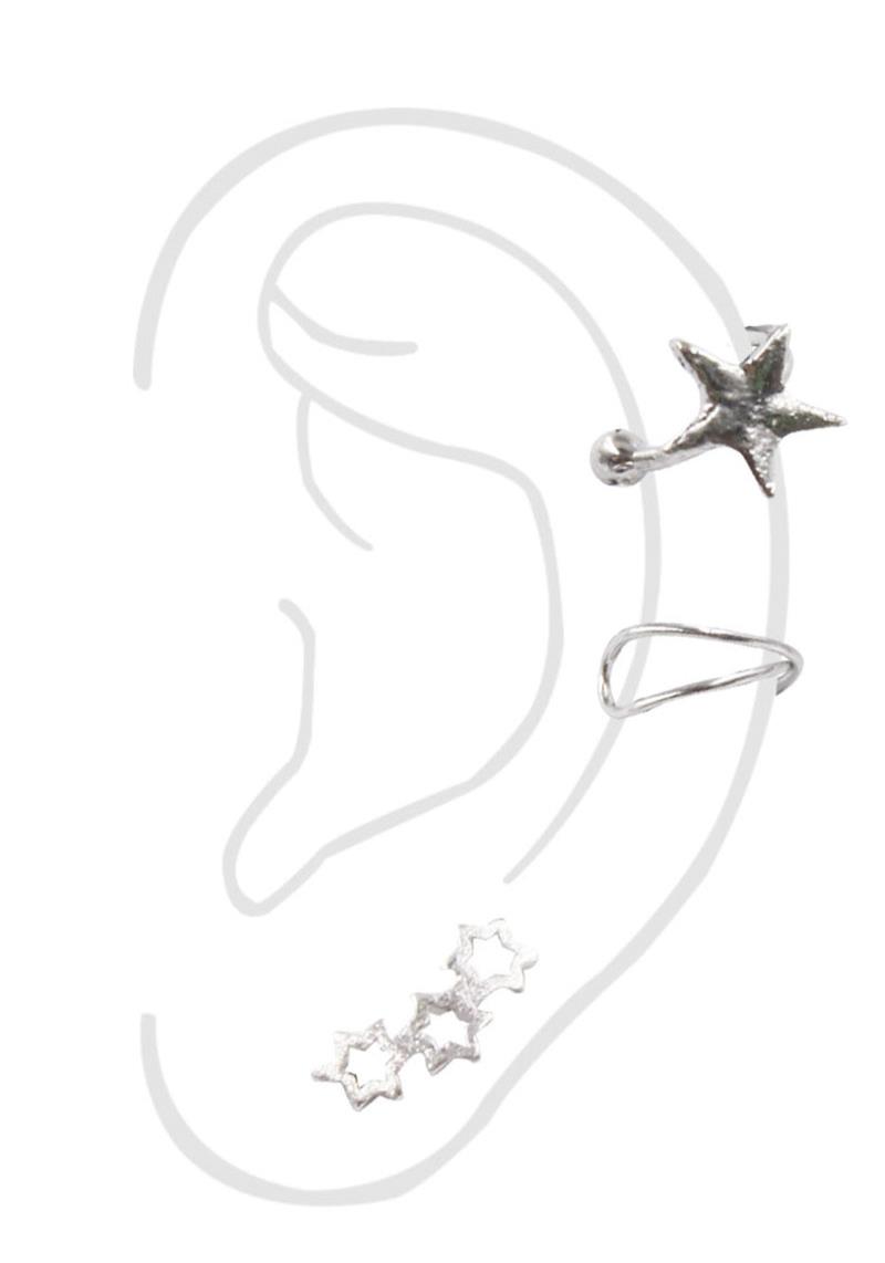 METAL STAR EAR CUFF SET