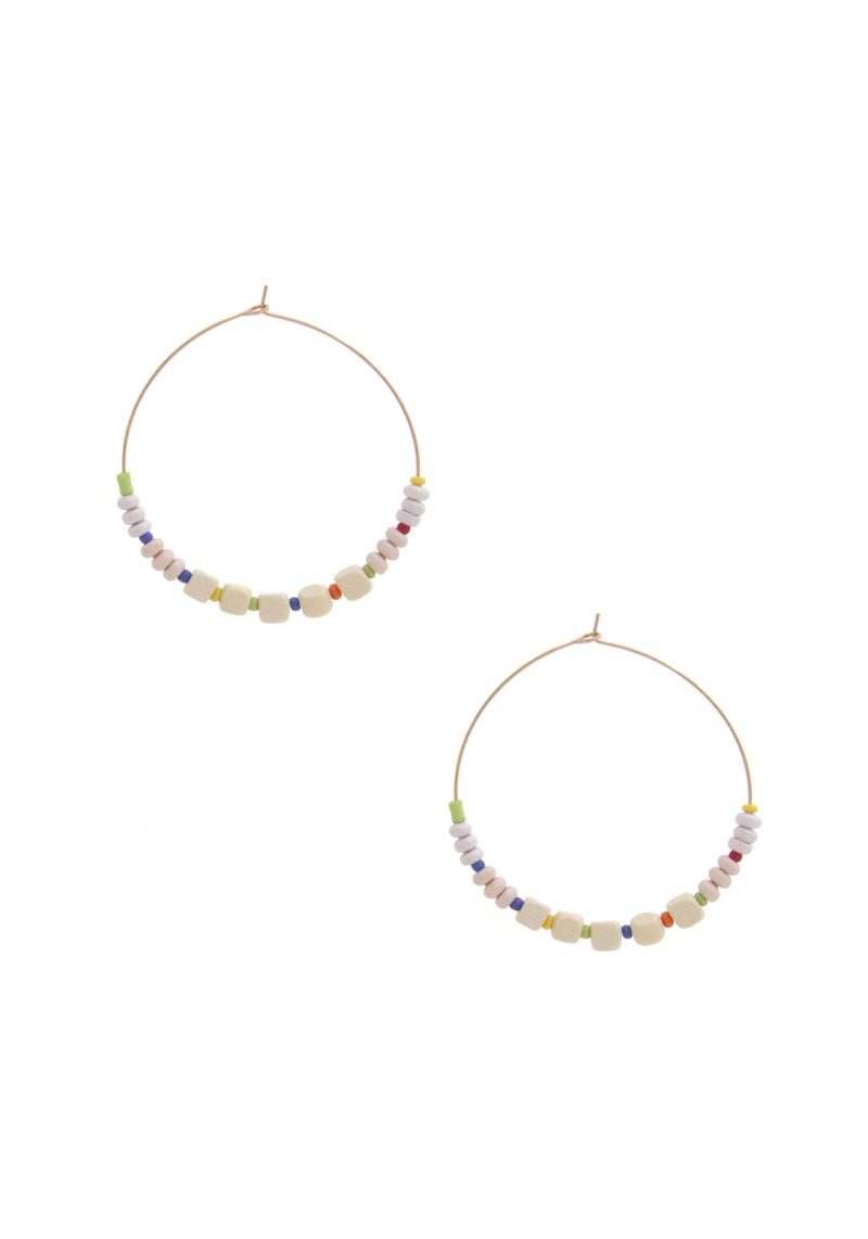 BEADED HOOP EARRING