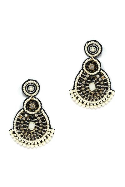 MODERN SEED BEAD STONE EARRING