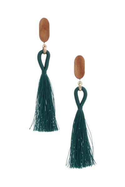 OVAL TASSEL DROP EARRING