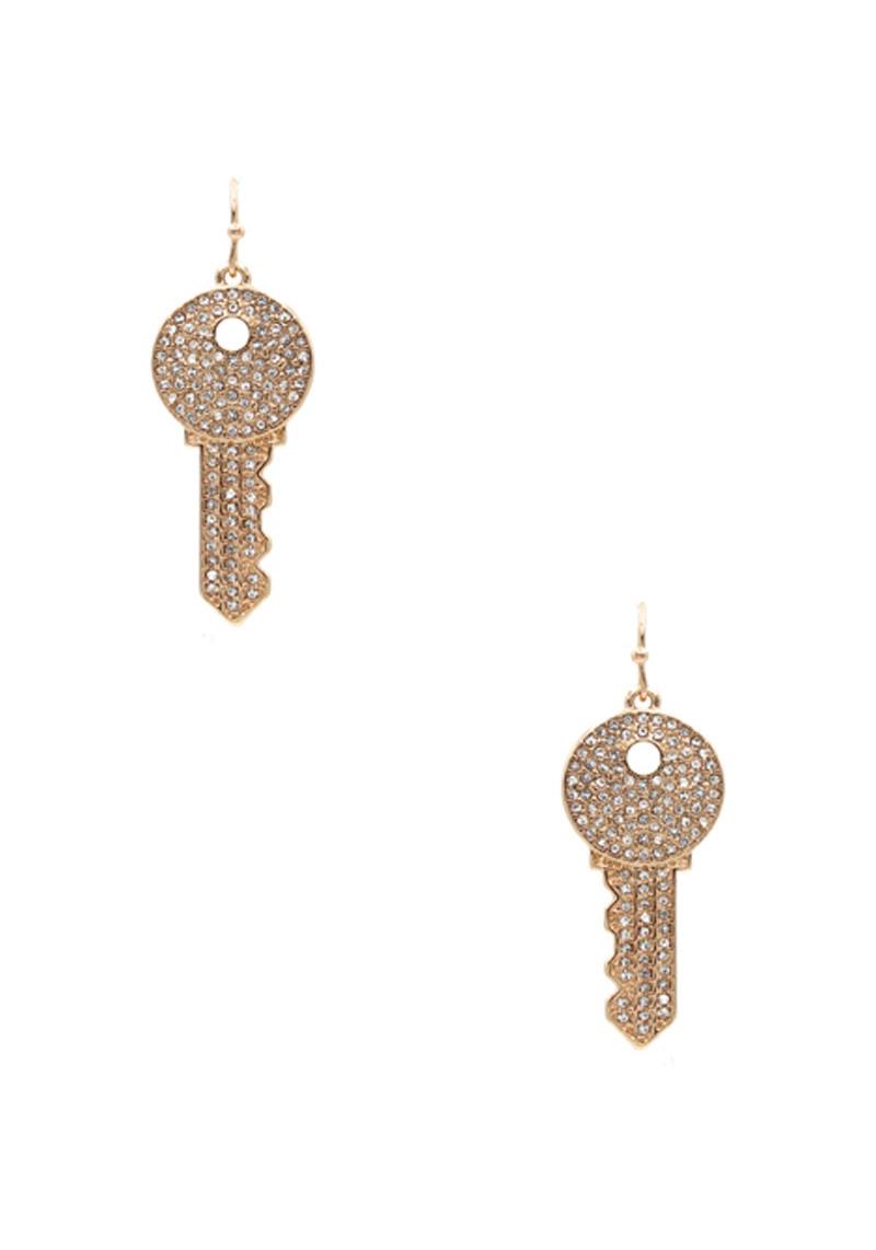 RHINESTONE KEY EARRING