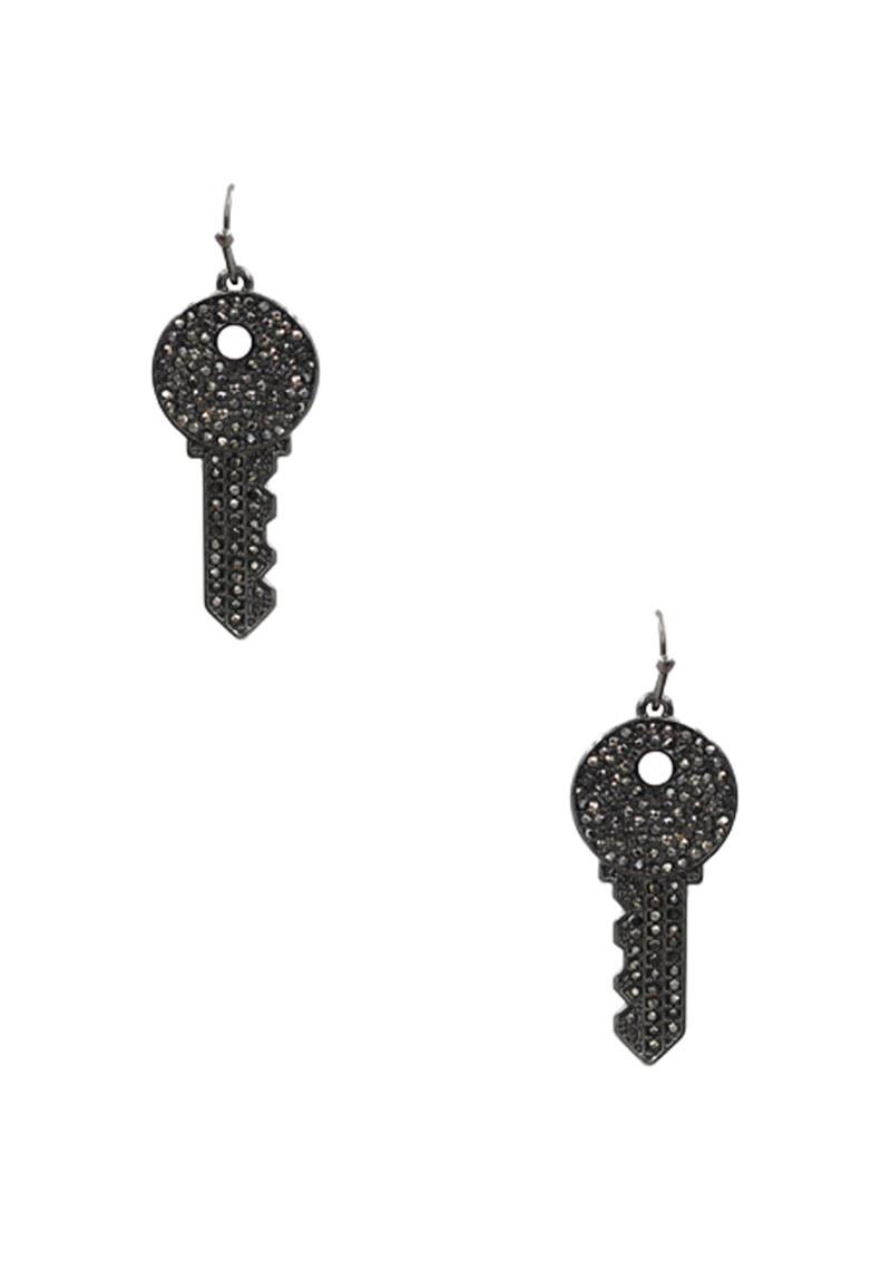 RHINESTONE KEY EARRING
