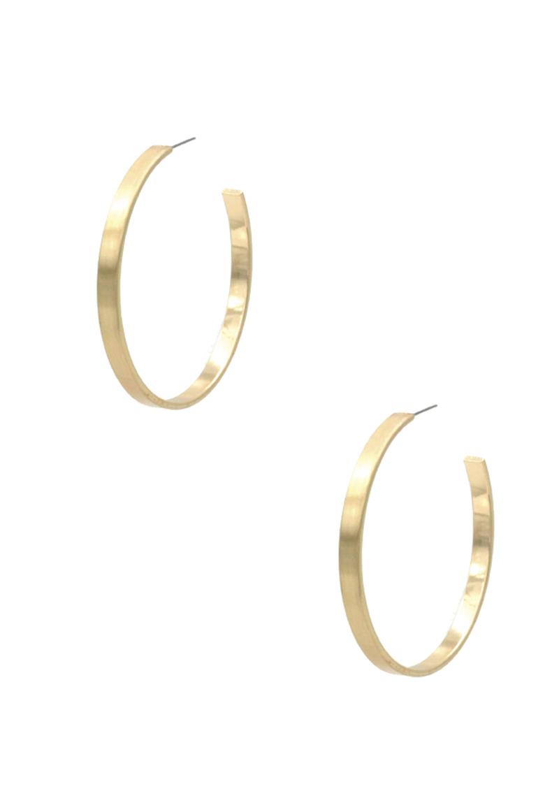 METAL FLAT HOOP EARRING