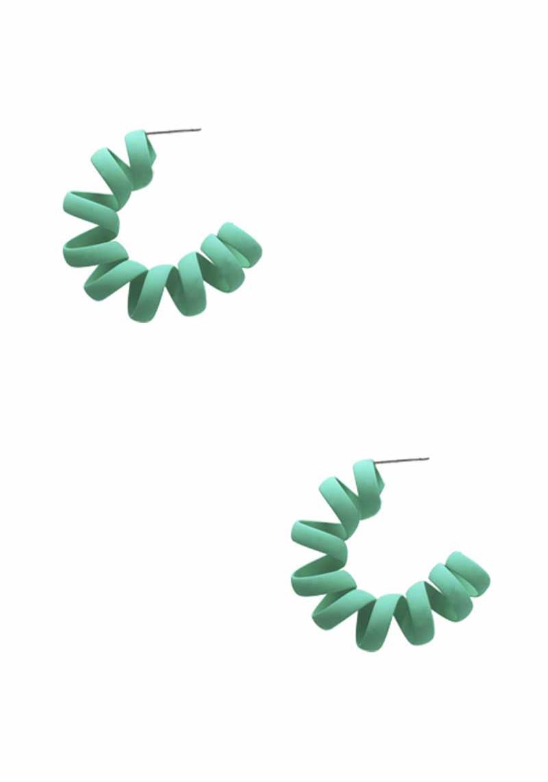 METAL PAINTED SPRING HOOP EARRING