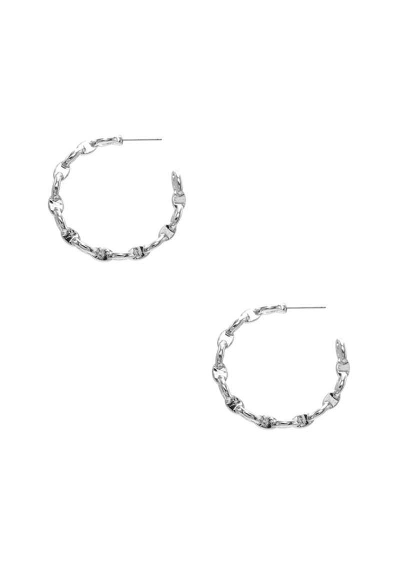 METAL CHAIN OPEN HOOP EARRING