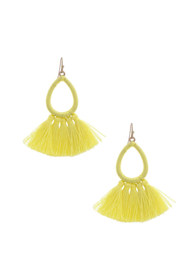 TASSEL TEARDROP DANGLE EARRING