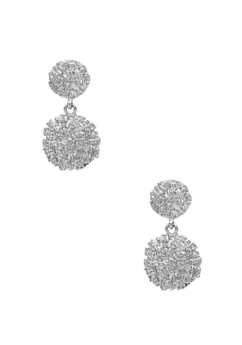 METAL ROUGH ROUND DANGLE EARRING