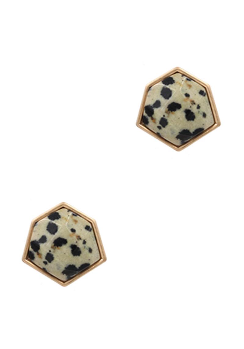 NATURAL STONE STUD EARRING