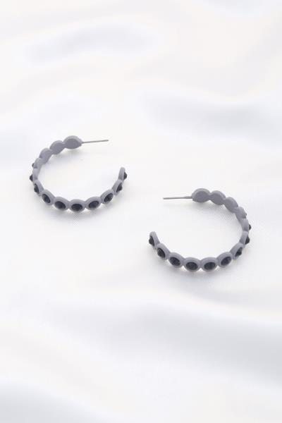 BEADED OPEN CIRCLE EARRING