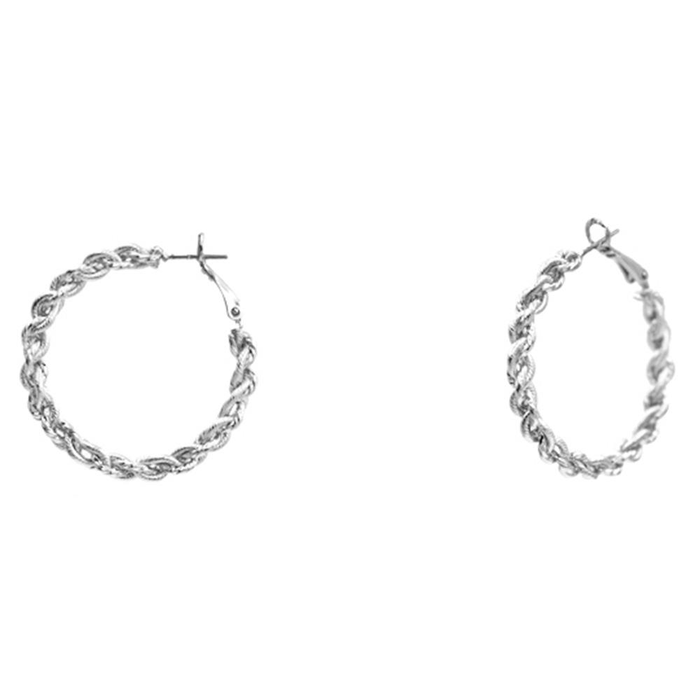 METAL TWIST HOOP EARRING
