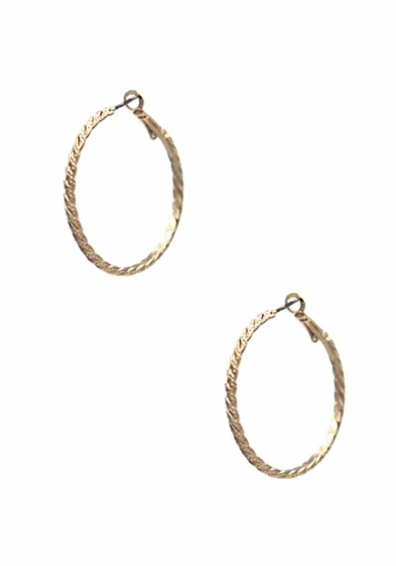 METAL TEXTURE HOOP EARRING