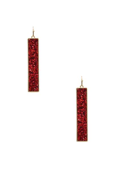 GLITTER RECTANGLE EARRING