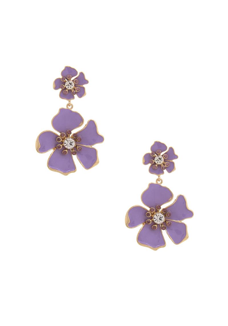 FLOWER WIDE DANGLE EARRING