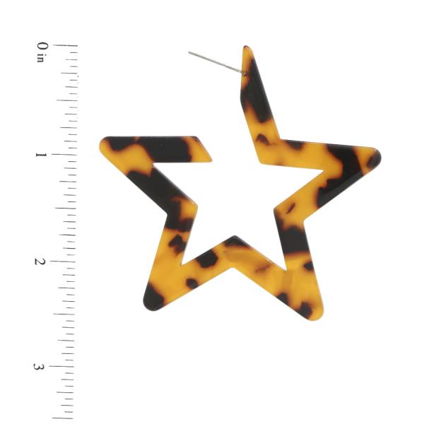 FASHION OPEN STAR CLAY EARRING