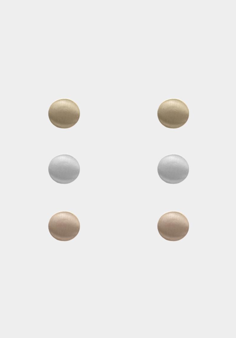 FASHION CIRCLE MULTI TONE 3 PC EARRING SET