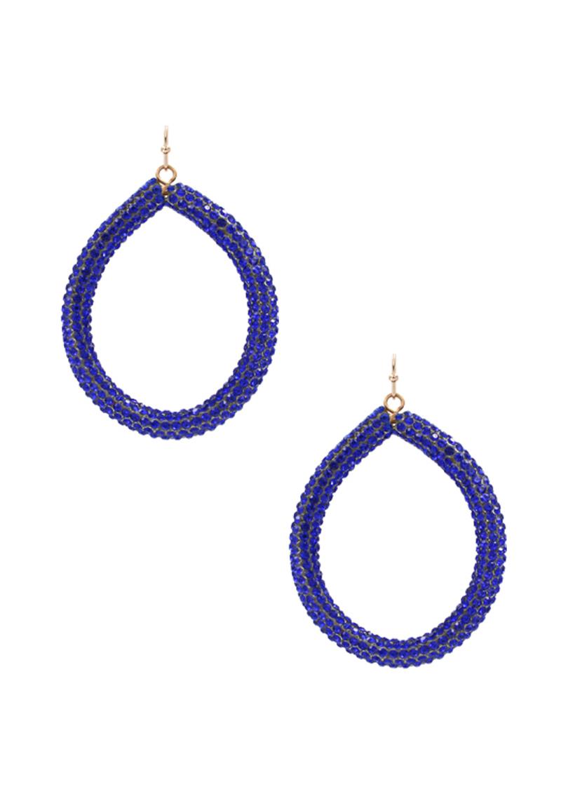 GLITTER STONE TEARDROP HOOK EARRING