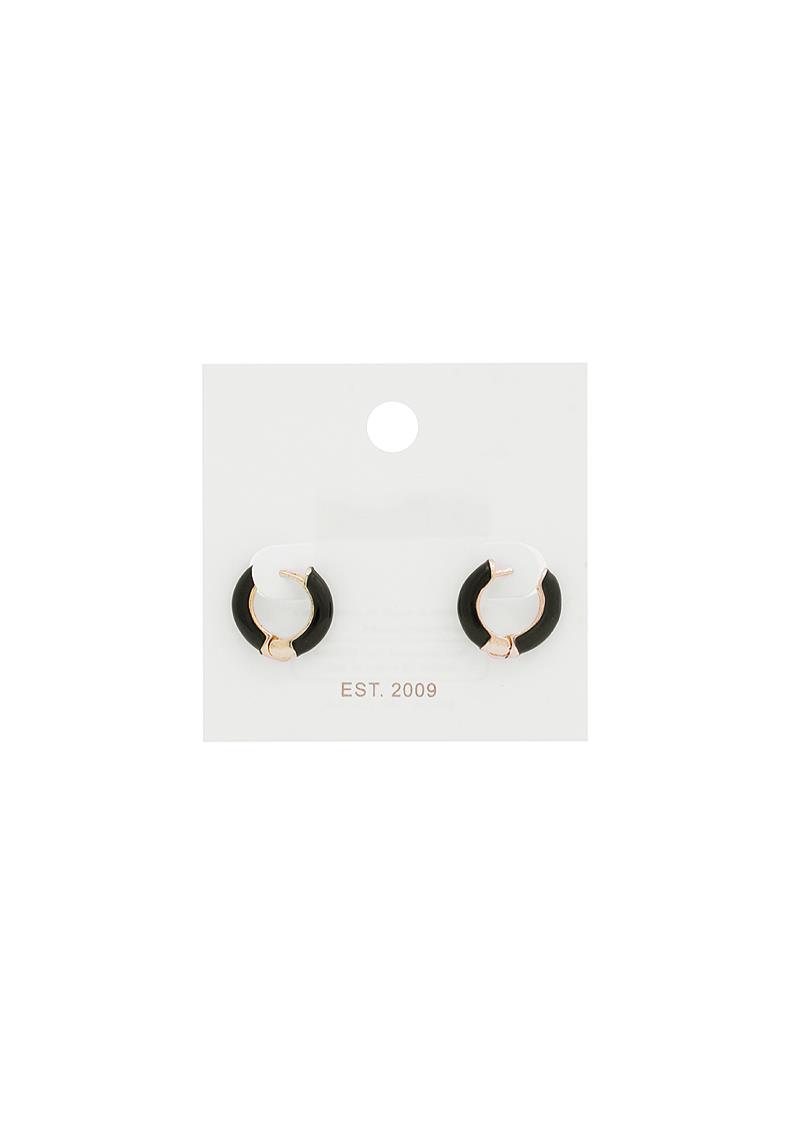 CHIC METAL TWO TONE HOOP EARRING