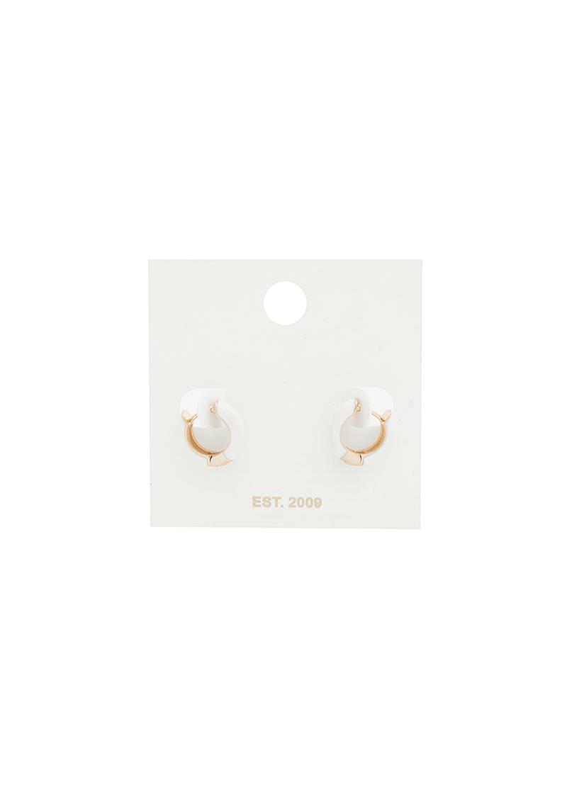CHIC METAL TWO TONE HOOP EARRING