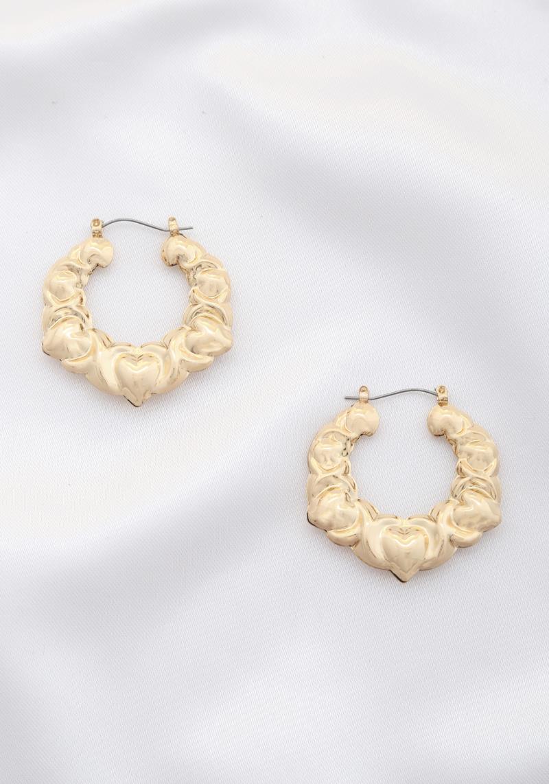 HEART METAL HOOP EARRING
