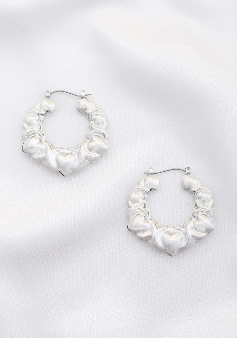 HEART METAL HOOP EARRING