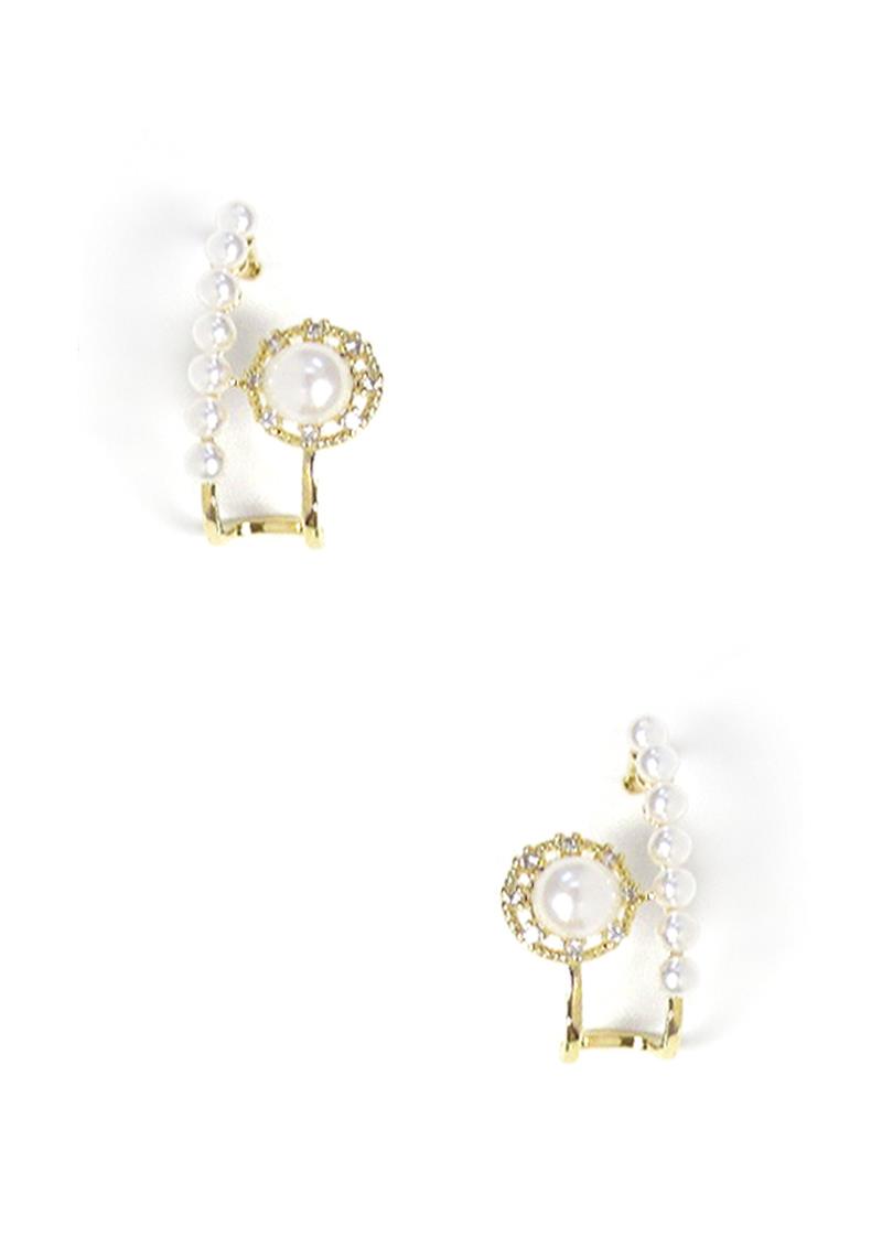 PEARL DOUBLE LINE STUD EARRING
