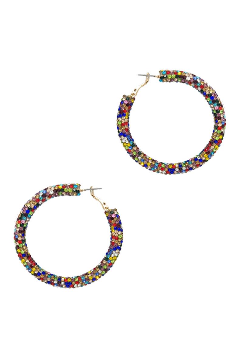 GLITTER COLOR HOOP EARRING