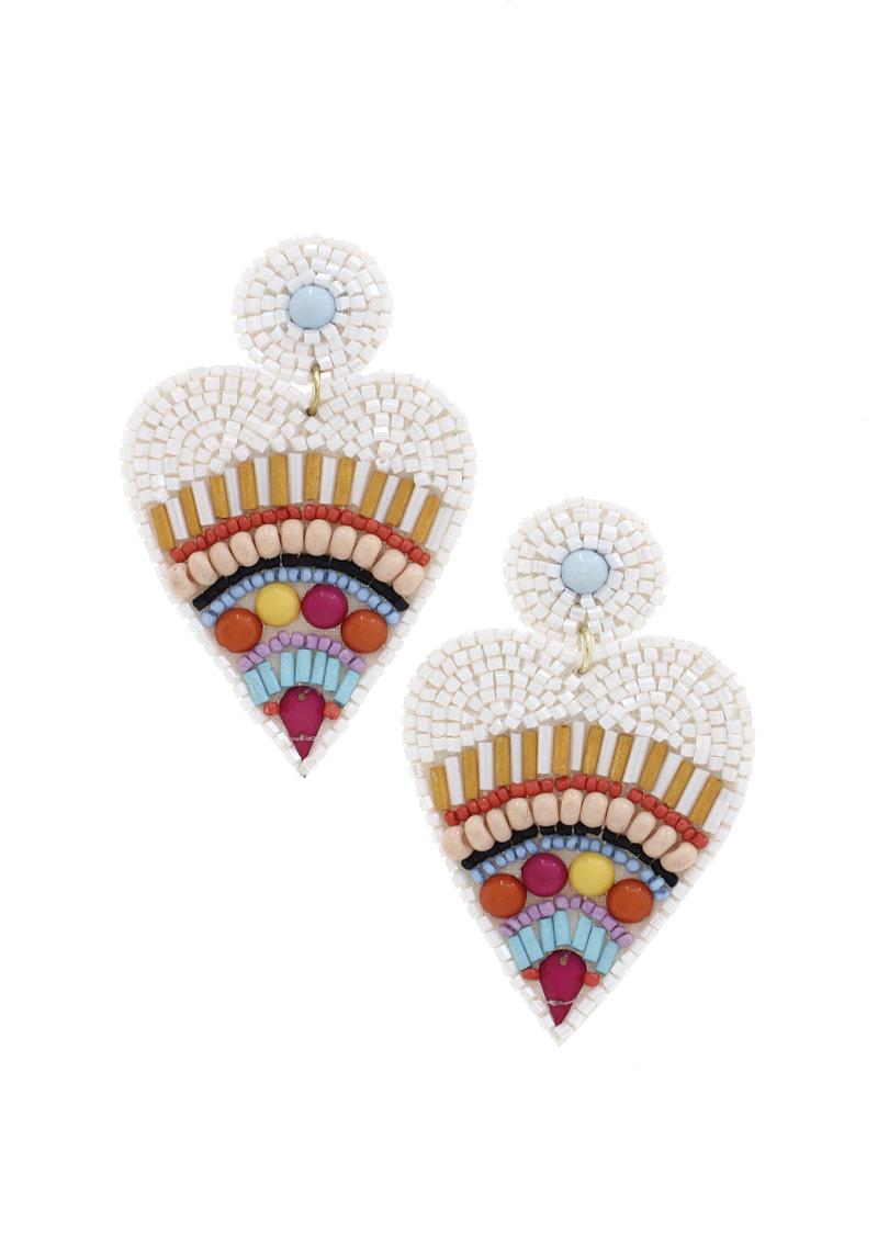 COLORFUL BEAD HEART EARRING