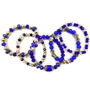 STRAND STRETCH GLASS & WOOD BRACELET SET