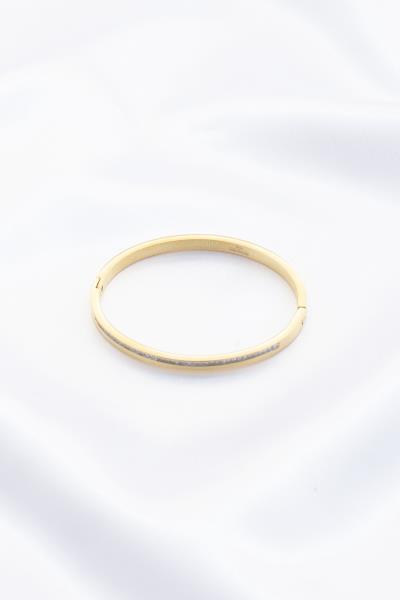 CRYSTAL STAINLESS STEEL BANGLE BRACELET
