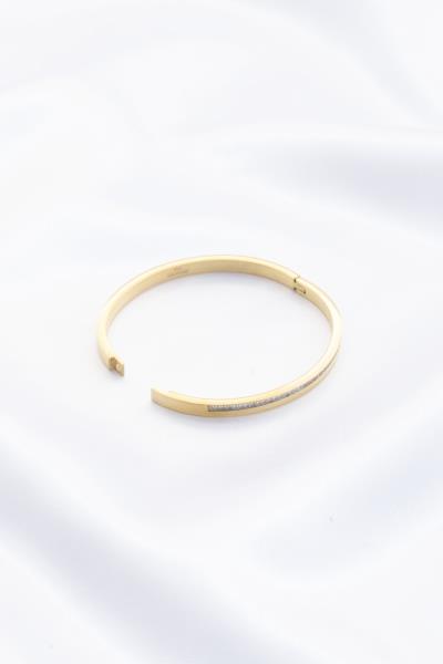 CRYSTAL STAINLESS STEEL BANGLE BRACELET