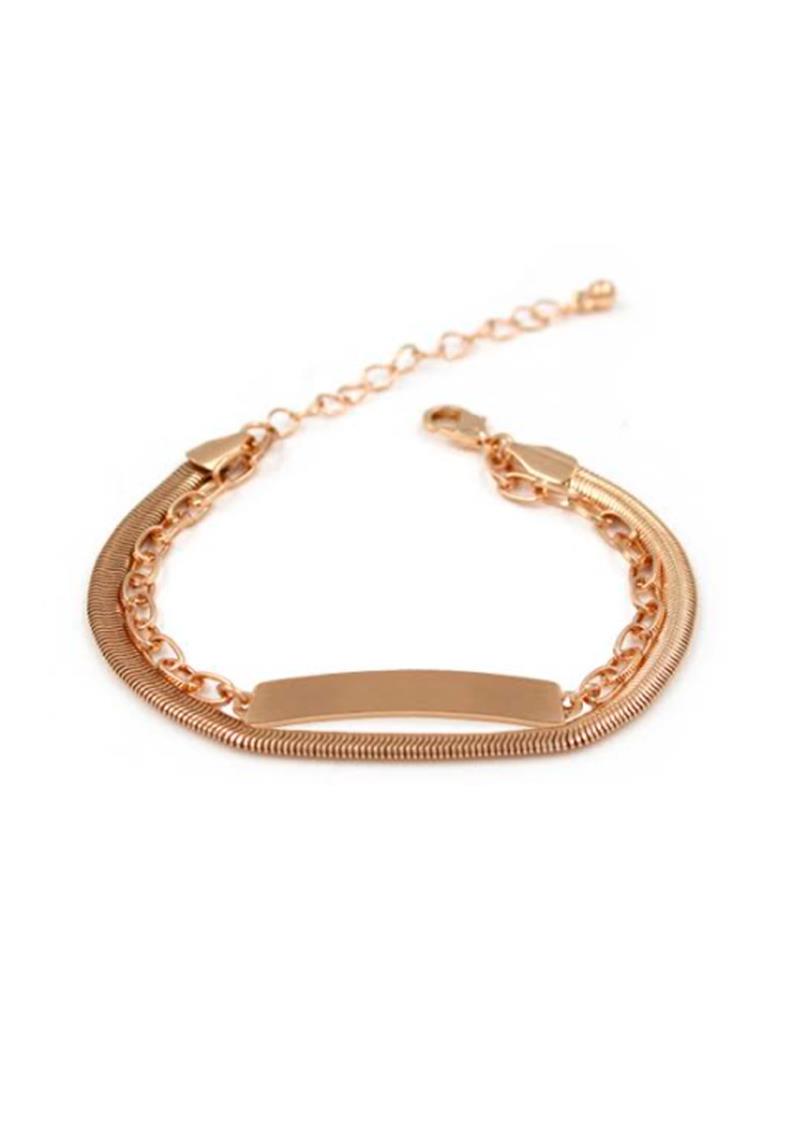2 LAYERED METAL CHAIN BRACELET