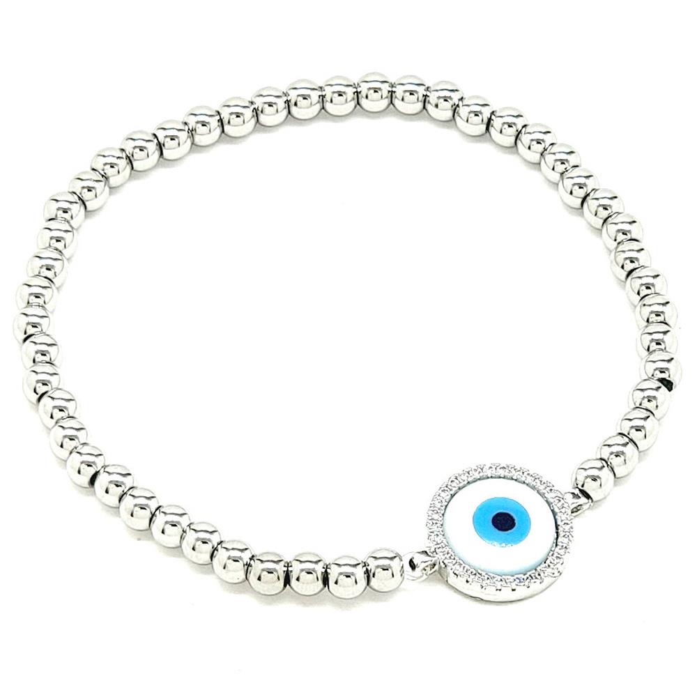 METAL BALL CHAIN EVIL EYE BRACELET