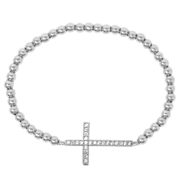CRYSTAL CROSS BEADED BRACELET