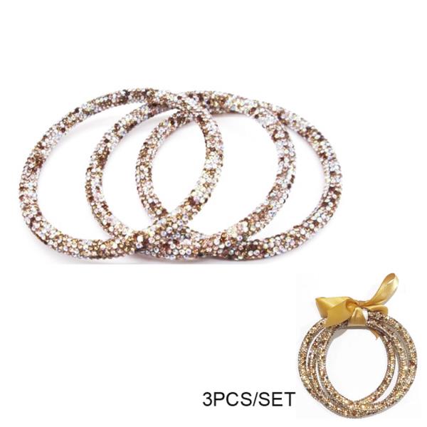 RHINESTONE DOUBLE RING BRACELET