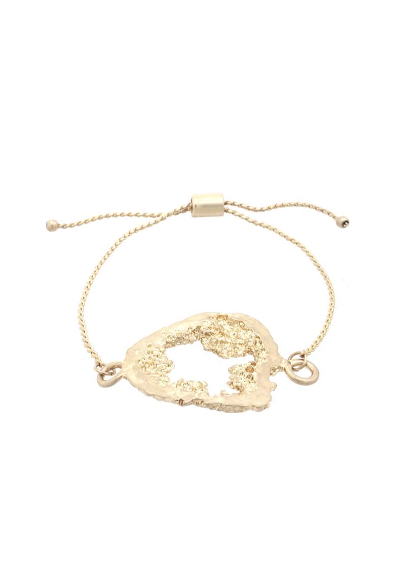 FAUX DRUZY STONE METAL ADJUSTABLE BRACELET