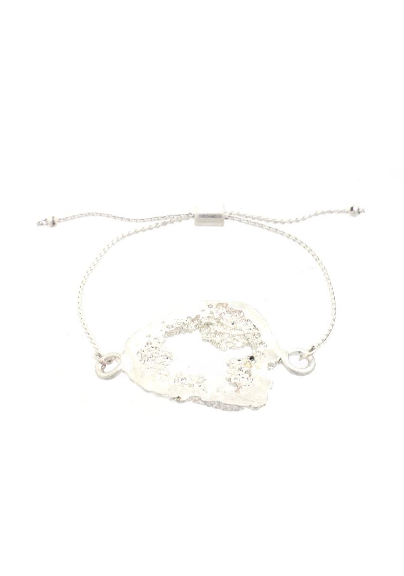 FAUX DRUZY STONE METAL ADJUSTABLE BRACELET