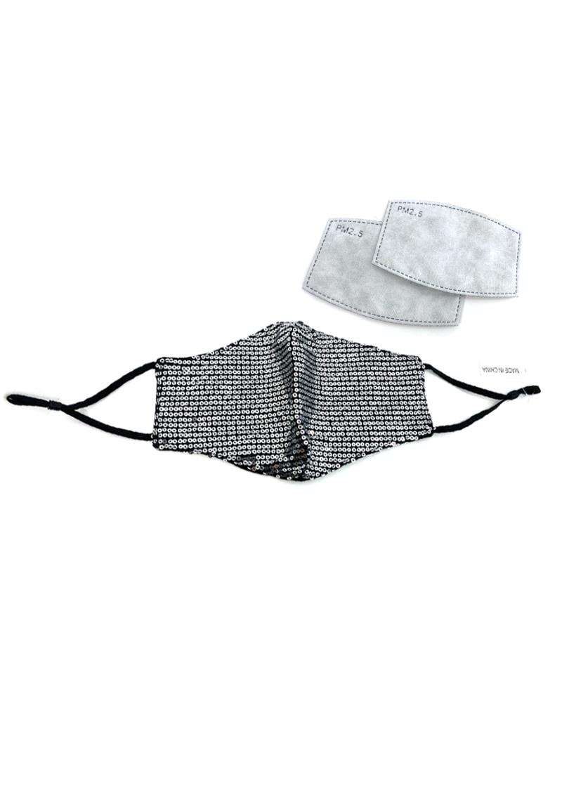 FASHION CHANGEABLE FILTER REUSABLE SEQUIN MASK