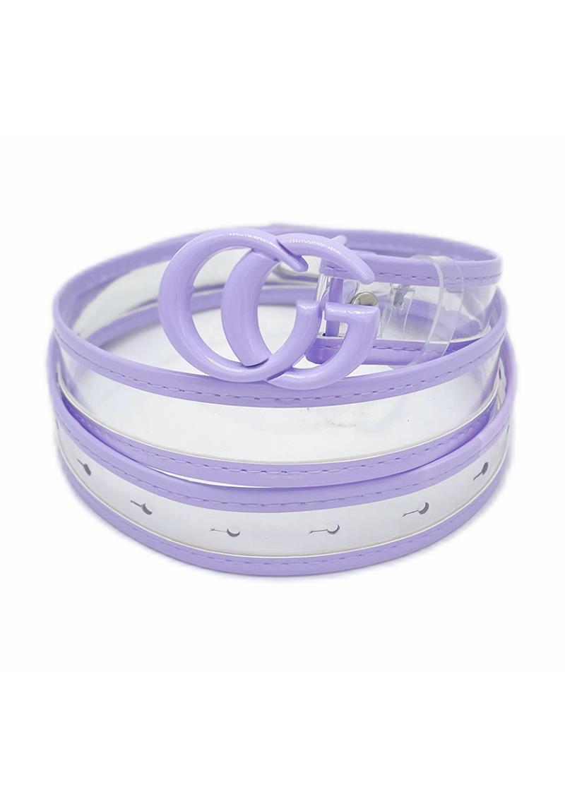 CLEAR COLOR EDGE METAL BUCKLE BELT