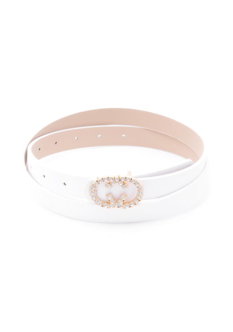 CRYSTAL RHINESTONE ROUND SMOOTH BELT