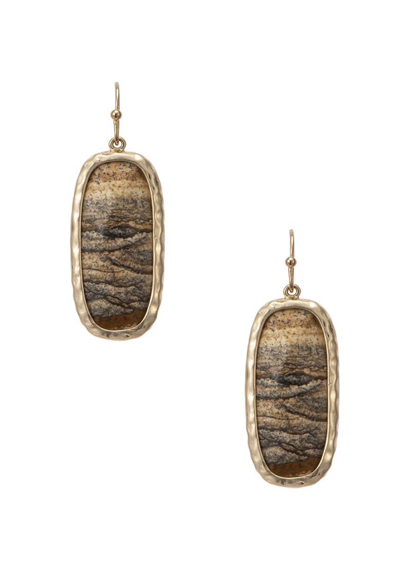 OVAL COLOR CLEAR HOOK EARRING