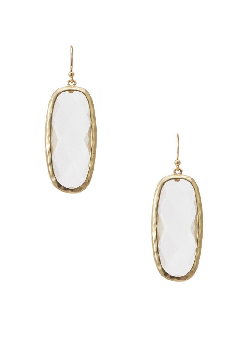 OVAL COLOR CLEAR HOOK EARRING