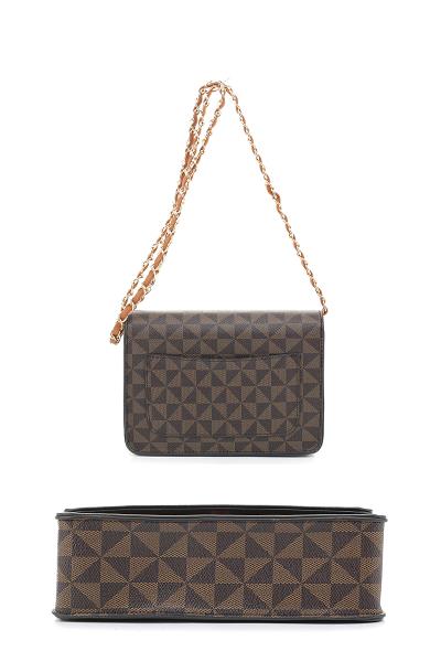 FASHION MONOGRAM CROSSBODY BAG WITH MATCHING WALLET SET