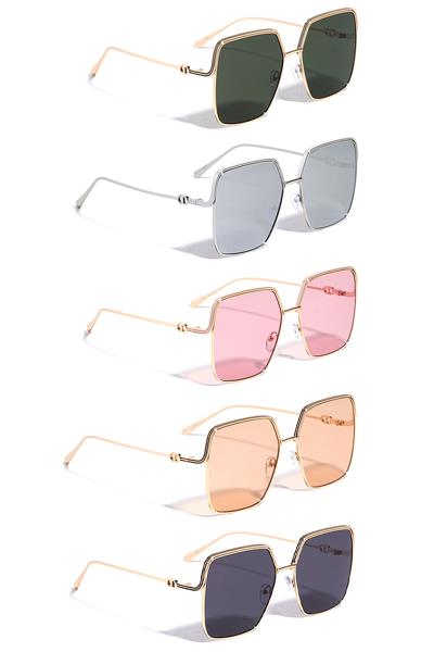 THIN BROW TWO STRIPE BAR BUTTERFLY SUNGLASSES 1DZ