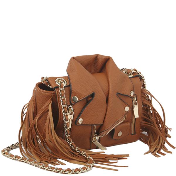 FASHION LEATHER FRINGE JACKET DESIGN CROSSBODY BAG