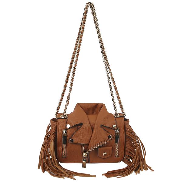 FASHION LEATHER FRINGE JACKET DESIGN CROSSBODY BAG