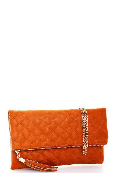 Designer Stitch Foldover Princess Clutch with Chain